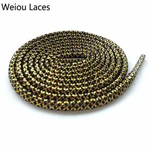 Add a Touch of Shine: Weiou Gold Metallic & White Round Shoelaces – 137cm/54" Trainer Laces for $11.40 USD