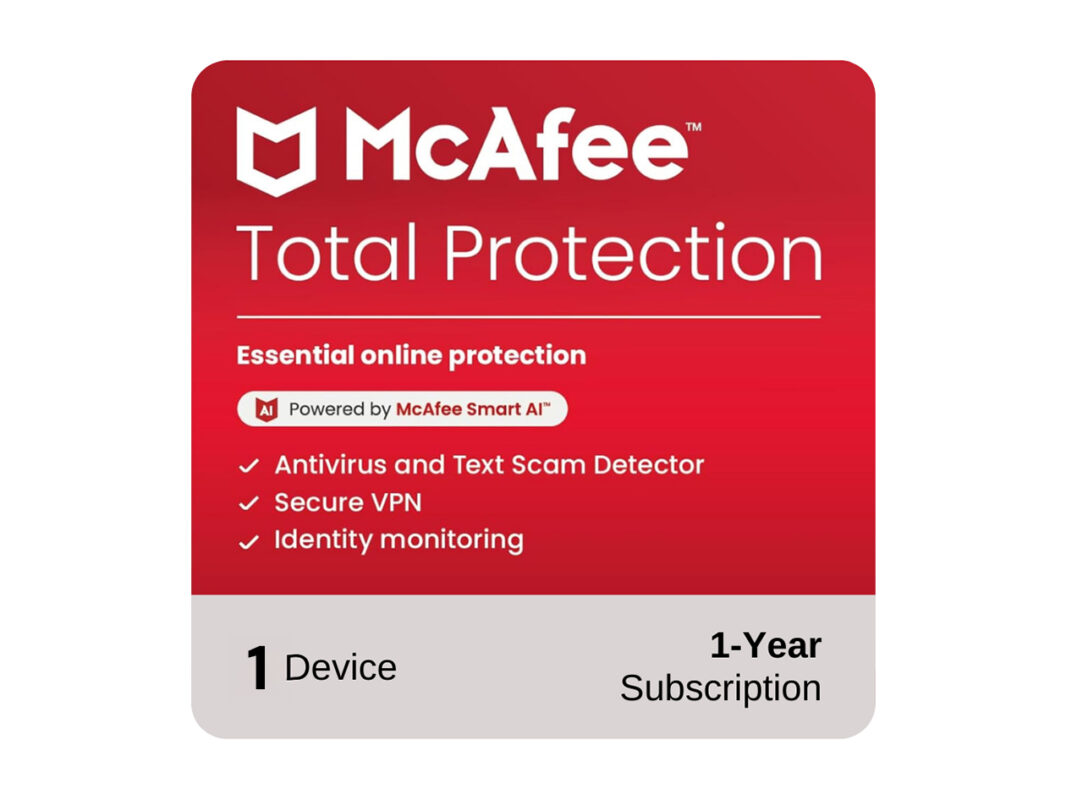 McAfee Total Protection 1-Device: 1-Year Subscription for McAfee Total Protection 1-Device: 1-Year Subscription for
