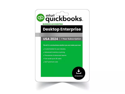 Intuit QuickBooks Desktop Enterprise 2024 (1 User) for Windows: 1-Year Subscription for 9