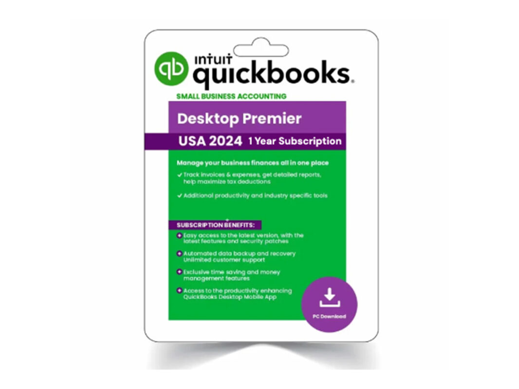 Intuit QuickBooks Desktop Premier 2024 (1 User) for Windows: 1-Year Subscription for 