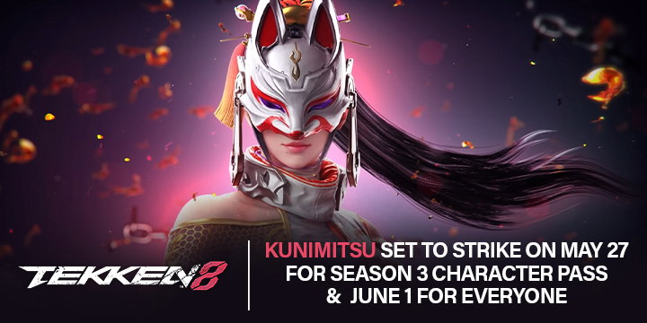 Tekken 8 DLC Character Kunimitsu Set to Strike on May 27 for Season 3 Character Pass & June 1 for Everyone Tekken 8 DLC Character Kunimitsu Set to Strike on May 27 for Season 3 Character Pass & June 1 for Everyone