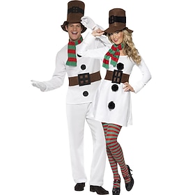Cosplay Costumes Matching Family Couples Snowman Frosty Christmas Cosplay Costume Family Matching Outfits for Men's Women's Adults Christmas Masquerade Christ