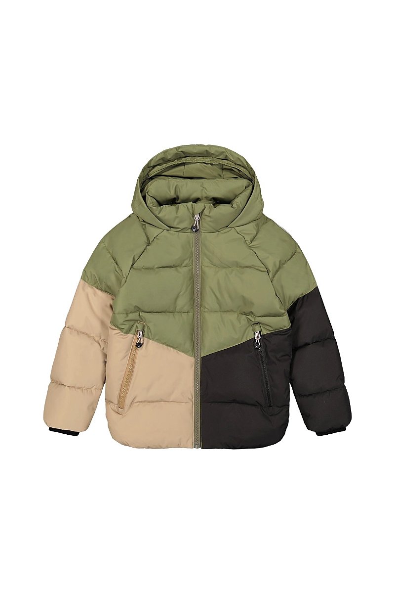 Deux par Deux Boys' Color Block Hooded Fleece Lined Winter Jacket - Little Kid, Big Kid