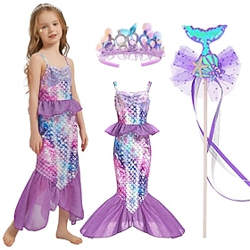 Mermaid Princess Mermaid Dress Theme Party Costume Cosplay for Girls' Kid's Halloween Carnival Masquerade Party Holiday