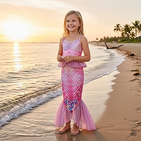 Mermaid Princess Mermaid Dress Theme Party Costume Cosplay for Girls' Kids Kid's Halloween Carnival Masquerade Party Holiday