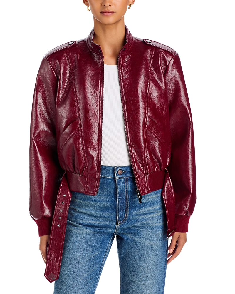 Toccin Keeley Belted Faux Leather Biker Jacket