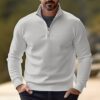Men's Sweater Dress Sweater Pullover Sweater Jumper Knit Sweater Jumper Ribbed Knit Regular Tops Half Zip Slim Fit Plain Stand Collar Basic Modern Contemporary